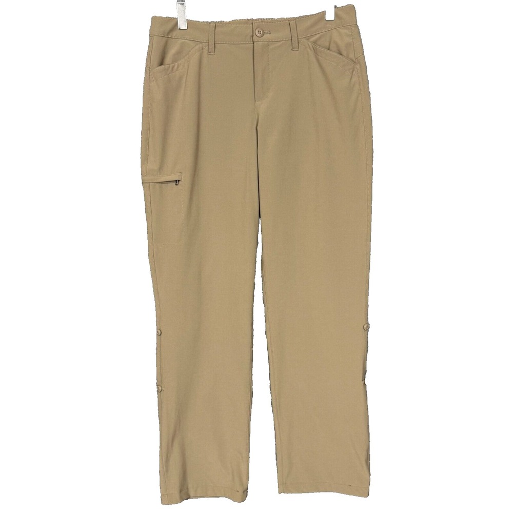Eddie Bauer Pants Women 8 Tan Khaki Adjustable Length‎ Lightweight Hiking Hemmed
